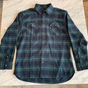 Jachs Large Blue and Green Flannel Button Up Shirt
